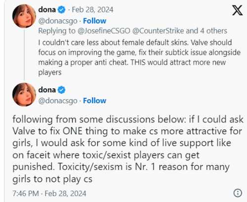 CS2玩家锐评添加女性默认皮肤：警惕LGBT+势力渗透